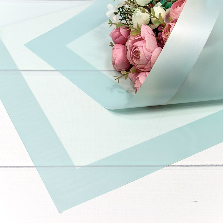 1669/2204 Плёнка в листах 58*58 (20 шт.) матовая с широкой рамкой 50мкм Голубой 1/60	